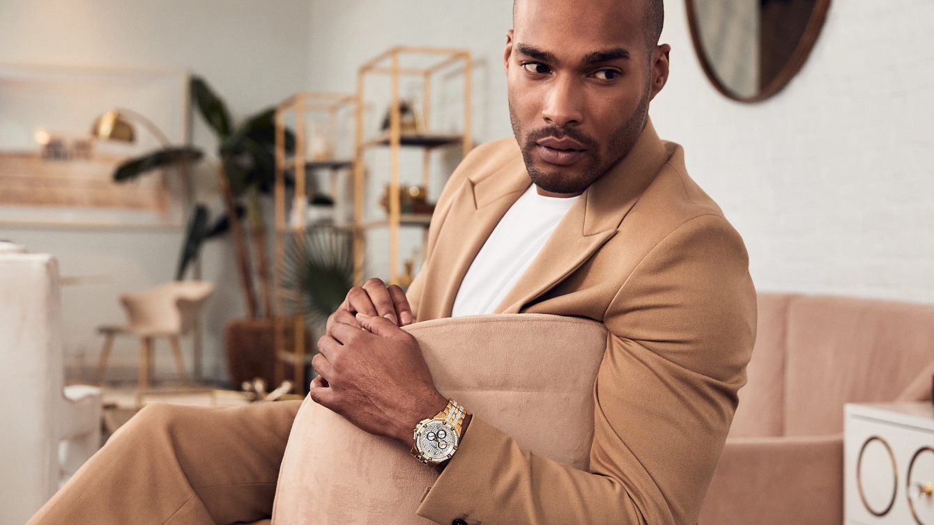 Bulova Octava Men s Gold Pav Dial Crystal Watch Bulova